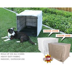 Snoozer Cabana Crate Cover with Matching Pillow Bed Sicily Bone/Peat, Small dog crates