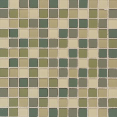 Daltile Glass Maracas Glass Rainforest Blend 1 in. x 1 in. Tile - 12 in. x 12 in. Sheet Frosted Mesh Mount Mosaic P66611FMS1P