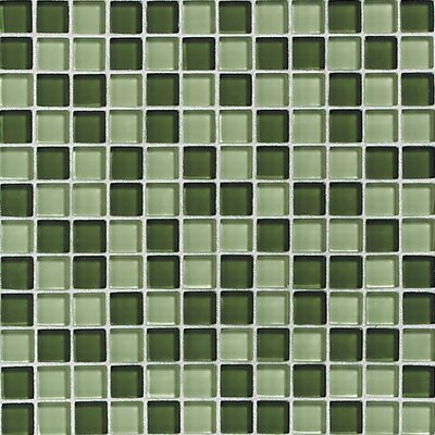 Daltile Glass Reflections 12 in. x 12 in. Rain Forest Glass Mesh-Mounted Mosaic Tile GR2411MS1P
