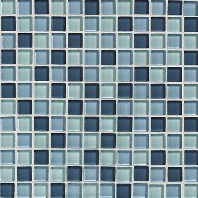 Daltile Glass Reflections 12 in. x 12 in. Winter Blues Glass Mesh-Mounted Mosaic Tile GR2511MS1P