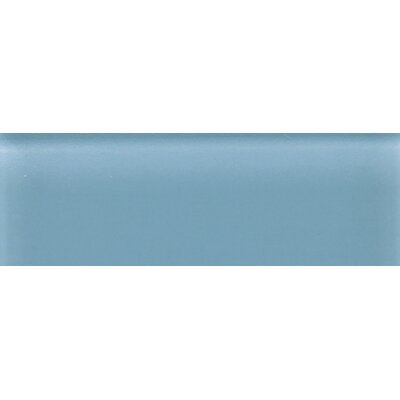 Glass Reflections 4 1/4 x 12 3/4 Frosted Wall Tile in Blue Lagoon (Set of 48)