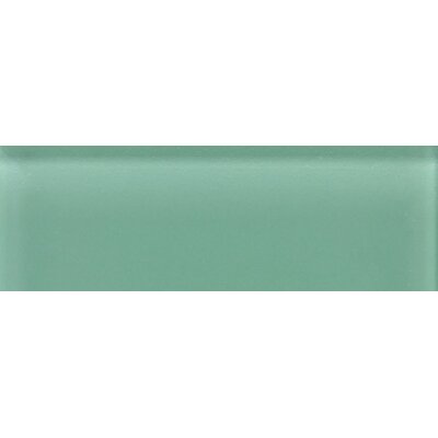 Glass Reflections 4 1/4 x 12 3/4 Frosted Wall Tile in Serene Green (Set of 48)