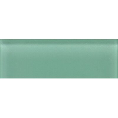 Glass Reflections 4 1/4 x 12 3/4 Glossy Wall Tile in Serene Green (Set of 48)