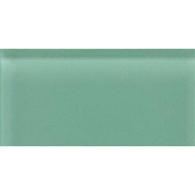 Daltile Glass Reflections 3 in. x 6 in. Serene Green Glass Wall Tile GR03361P