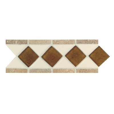 Daltile Glass Reef 4 in. x 11 in. Almond Glass and Stone Deco Wall Tile FA5220411LST1P2