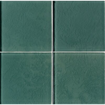 Molten Glass 4 1/4 x 4 1/4 Wall Tile in Mint Leaf