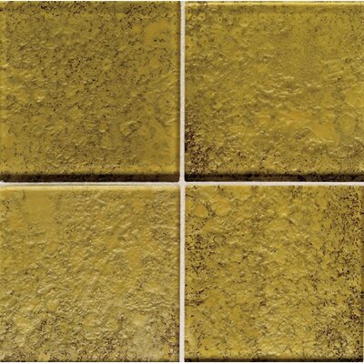 Molten Glass 4 1/4 x 4 1/4 Multi-Colored Wall Tile in Gold Mine
