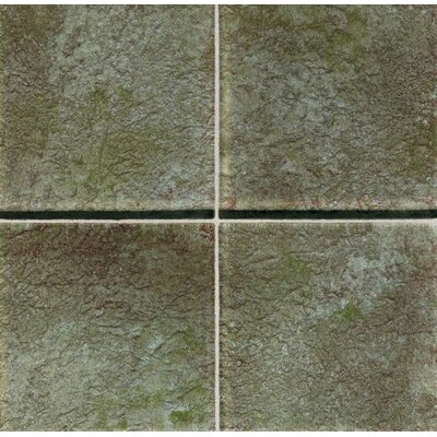 Molten Glass 4 1/4 x 4 1/4 Multi-Colored Wall Tile in Moss
