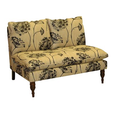 Skyline Furniture Settee with Queen Anne Lace Style in Beige/Black
