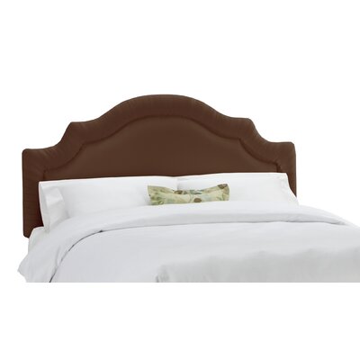 Arc Notched Border Headboard in Shantung Chocolate Size: Full