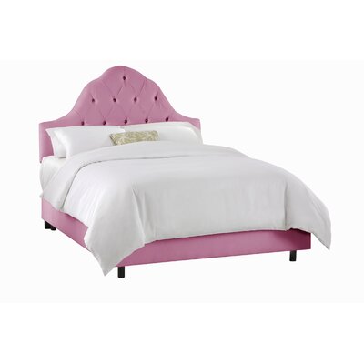Skyline Furniture Tufted High Arch Bed in Wood Rose