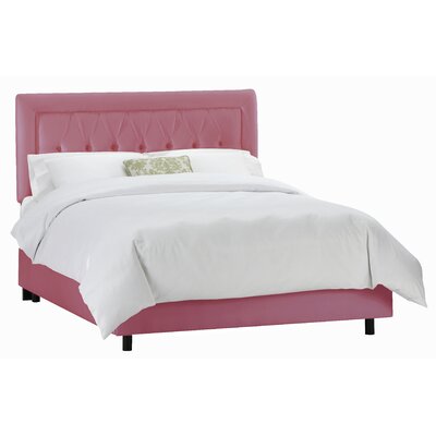 Tufted Border Bed in Shantung Woodrose Size: Queen