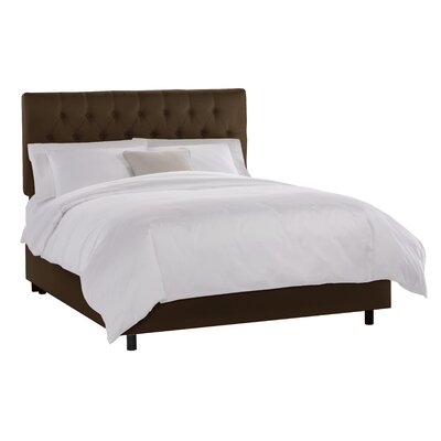 Tufted Bed in Shantung Chocolate Size: Queen
