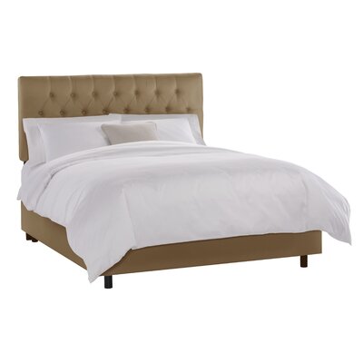 Tufted Bed in Shantung Khaki Size: Queen