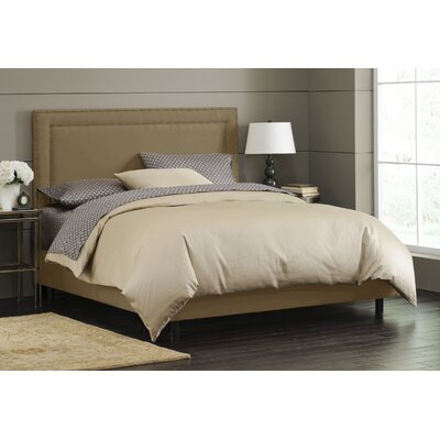 Nail Button Border Bed in Premier Khaki Upholstery Size: Twin