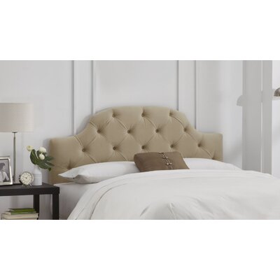 Velvet Curved Tufted Headboard Size: King, Color: Buckwheat