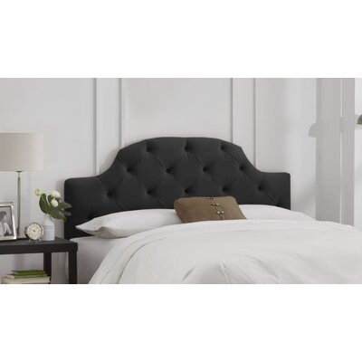 Velvet Curved Tufted Headboard Size: Twin, Color: Black