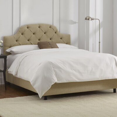 Linen Curved Tufted Bed Size: Twin, Color: Sandstone