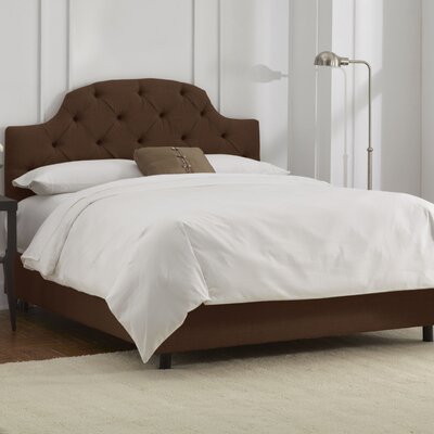 Linen Curved Tufted Bed Size: Twin, Color: Chocolate