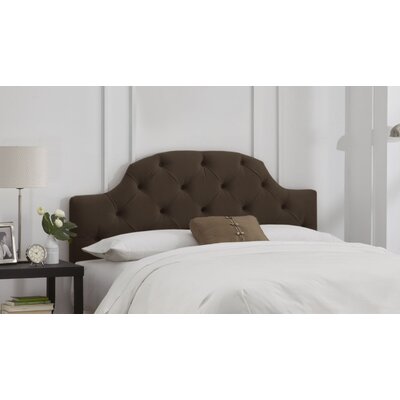 Velvet Curved Tufted Headboard Size: King, Color: Chocolate