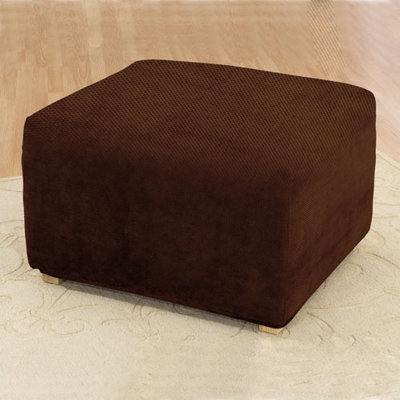 Sure Fit Stretch Pique Ottoman Slipcover Chocolate