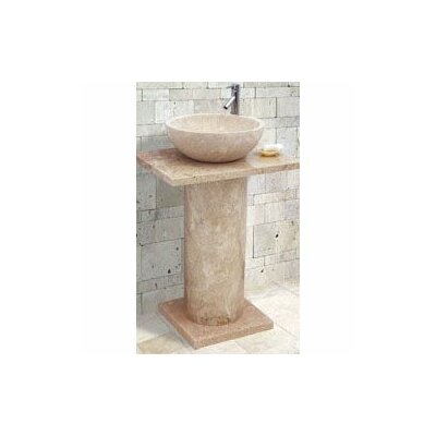 Bathroom Pedestal Sink Stone Color: White Sands Travertine