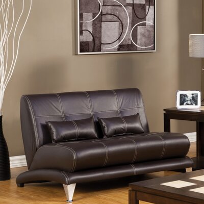 Sewell Leatherette Loveseat Color: Espresso