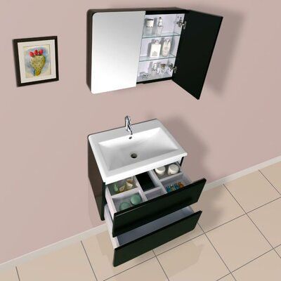 DreamLine Modern 23.6-in. Single Bathroom Vanity with Medicine