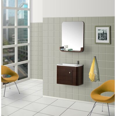 DreamLine Modern 20-in. Single Bathroom Vanity with Mirror - Walnut