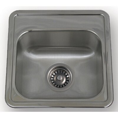 Whitehaus Collection New England Drop-in Small Square Kitchen Sink without Hole