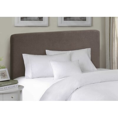 Square Top Headboard with Microsuede Slipcover in Brown Size: California King