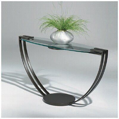 Opus Console Table Top Finish: Frosted, Base Finish: Black