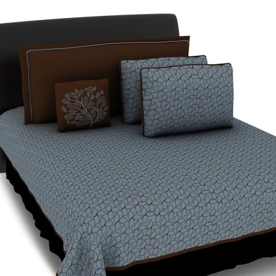 Hallmart Collectibles Morning Leaves King 5 Piece Coverlet Set
