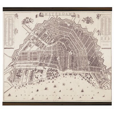  Authentic Models 1737 Amsterdam Map Scroll - 39.4W x 38.2H in. 