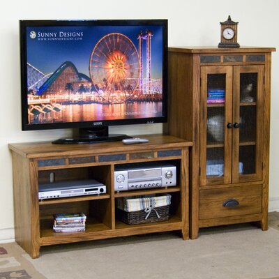 Rustic Stand on Sedona 42  Tv Stand With Audio Pier In Rustic Oak