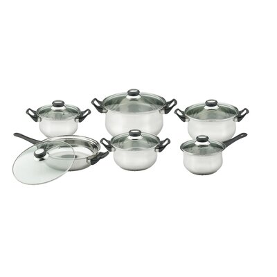 Vinaroz Vannes Series 12 Pc Stainless Steel Cookware Set