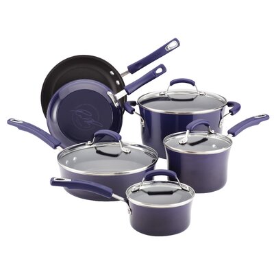  Rachael Ray Porcelain II 10-pc. Purple Cookware Set 