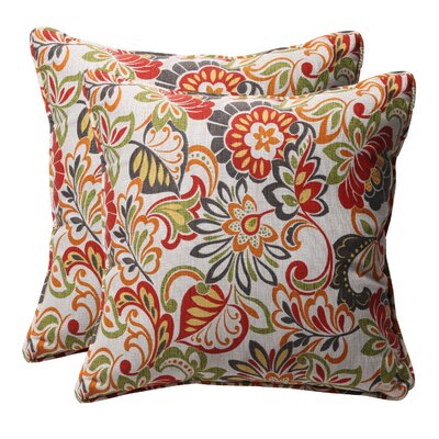 Pillow Perfect 450032 Decorative Multicolored Floral Square Toss Pill