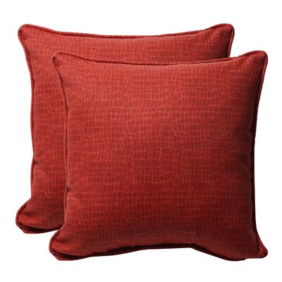 Pillow Perfect 450155 Decorative Red Animal Print Square Toss Pillow