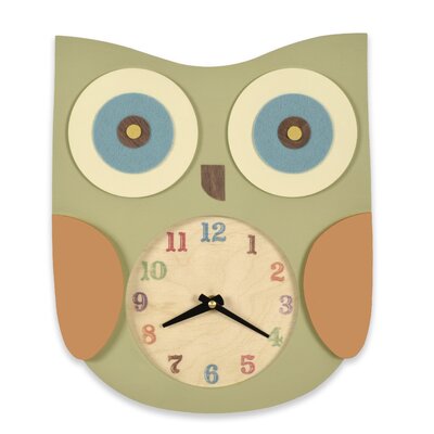 Owl Clock Color: Green
