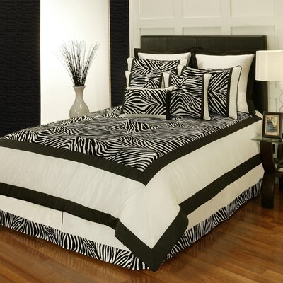 Sherry Kline ZUM313924K Zuma Print Black/White 8-Piece King Comforter Set