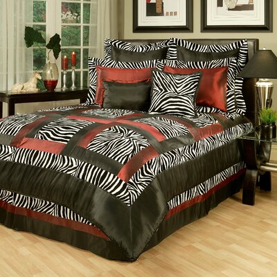 Jungle Passage Zebra 8-piece Comforter Set Size: Queen