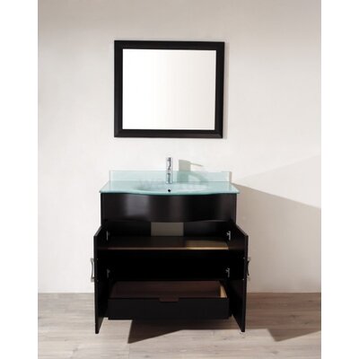Zed 36 Single Bathroom Vanity Vanity Top: Italian Carerra Marble Top, Faucet: Bambu