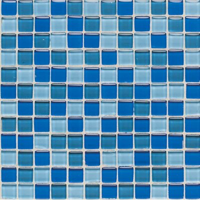 Legacy Glass 1 x 1 Mosaic Tile in Blue Blend