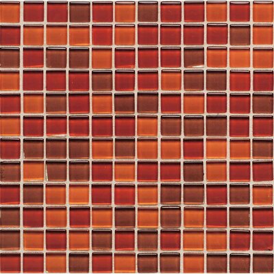 Legacy Glass 1 x 1 Mosaic Tile in Red Blend