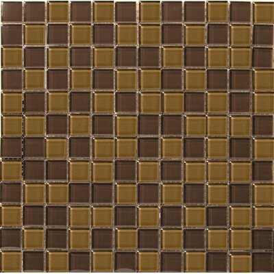 Lucente 1 x 1 Glass Mosaic in Amber/Mulberry Blend