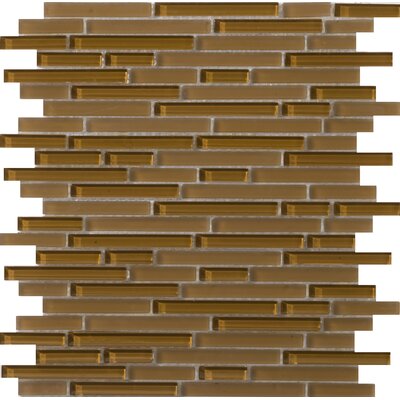 Lucente 13 x 13 Glass Mosaic in Amber Linear