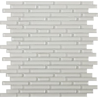 Lucente 13 x 13 Glass Mosaic in Blanc Linear
