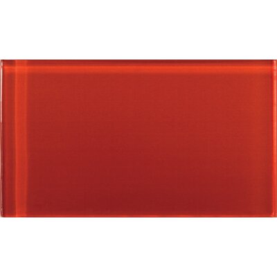 Lucente 3 x 6 Glass Tile in Ruby