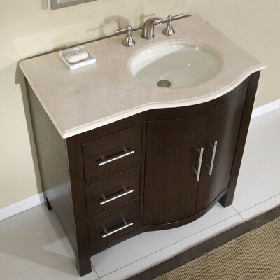 Kimberly 36 Single Sink Bathroom Vanity Cabinet Sink: Sink on the Right